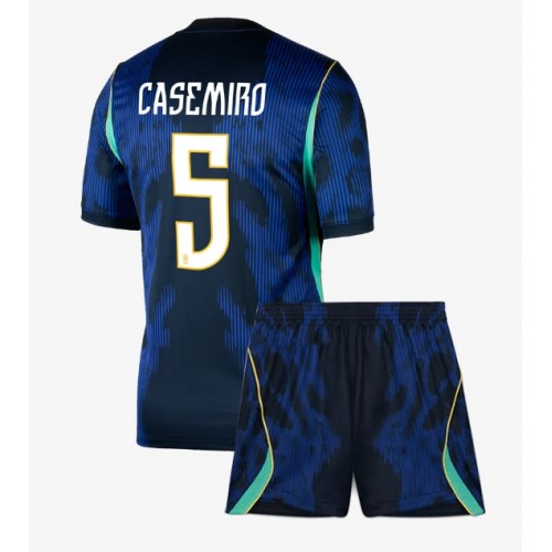 Brasilien Casemiro #5 Udebane Trøje Børn VM 2026 Kortærmet (+ Korte bukser)